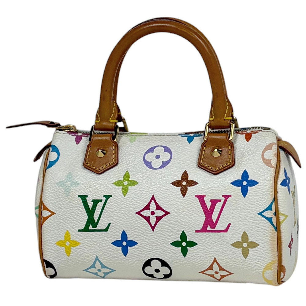 Louis Vuitton Speedy Handbag Monogram Multicolor White